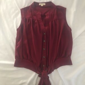 Burgundy Button Down Top